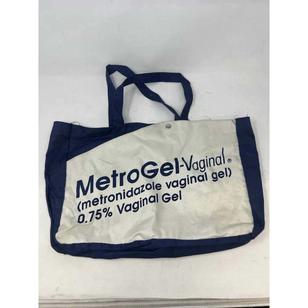 Vintage MetroGel Vaginal Pharma Promo Tote Bag Canvas Doctor Medical Advertising